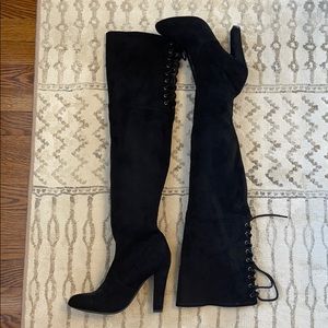 Black Suede Over the Knee boot